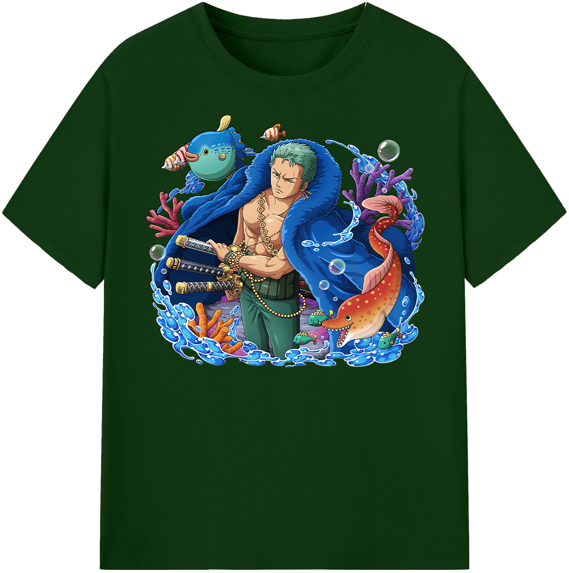 ワンピース ロロノア・ゾロ ONE PIECE Roronoa Zoro 綿100％半袖Tシャツ（フロントプリント）